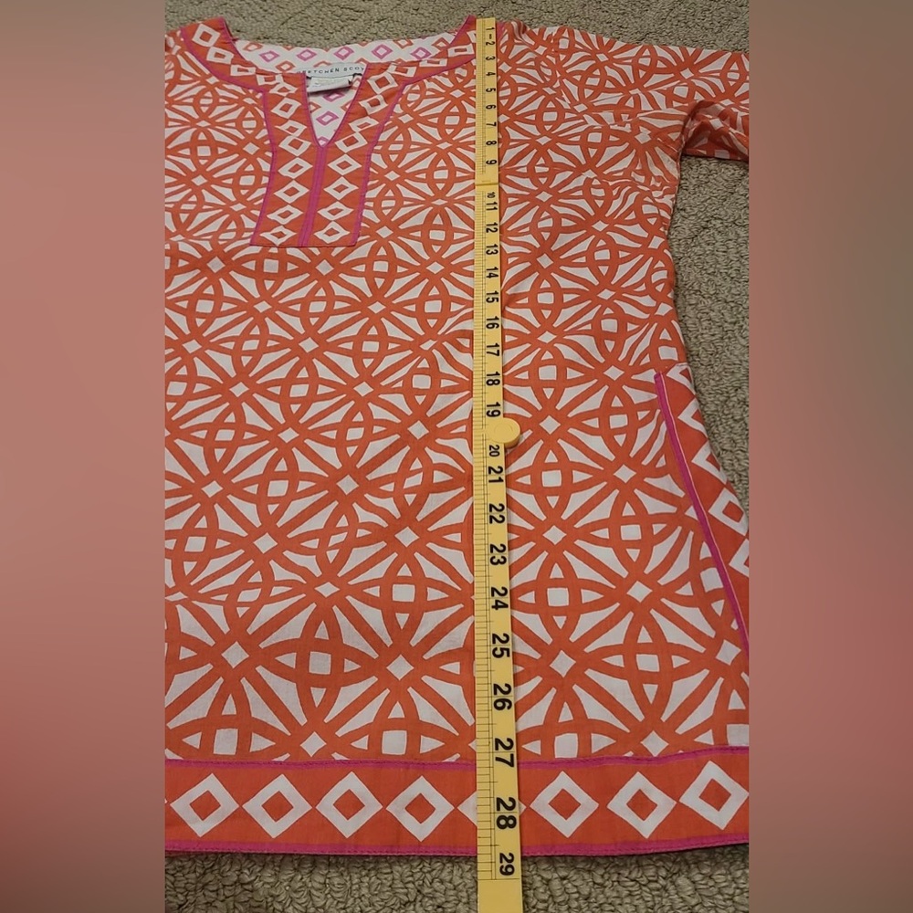 Gretchen Scott Designs Orange and Pink Geometric Tunic - Picture 5 of 7